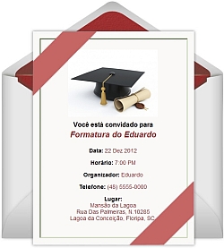 Formatura, convites.